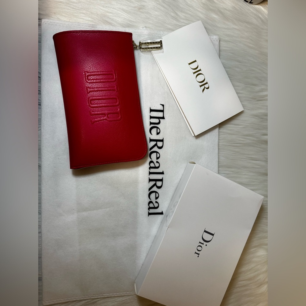 Dior Red Leather Shoulder Bag with Gold Chain - Picture 7 of 7